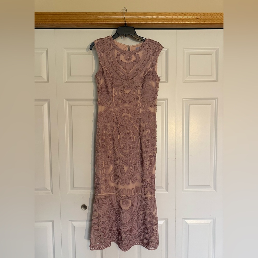 JS Collections Lace Embellished Maxi Dress in Mauve